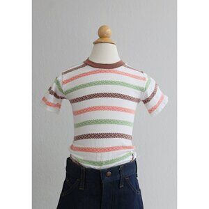 1950's Vintage Rockabilly Stripe T-Shirt ~ Toddler Kid's 2t 3t Extra Small XS SM